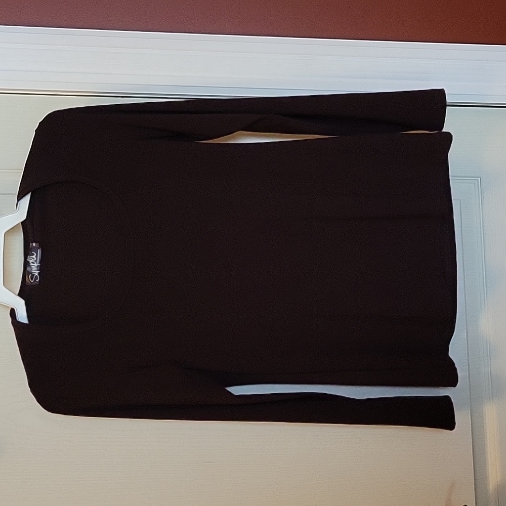 Sympli long sleeve Canadian made burgundy tunic